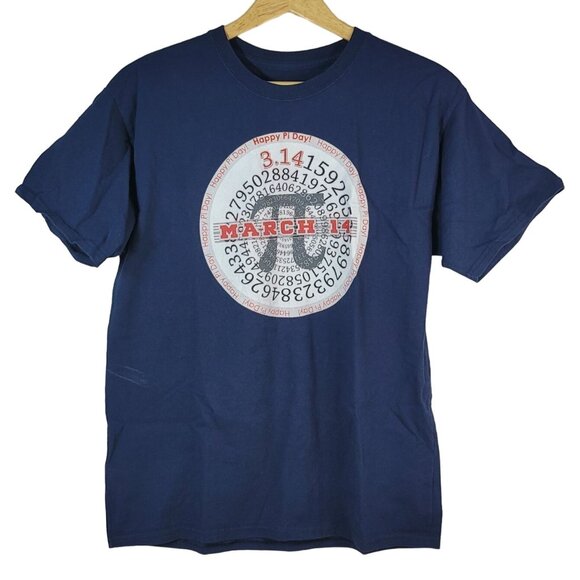 Math T Shirt Kids Unisex Blue XL Happy Pi Day Short Sleeve 3.14 March 14 Crew - Picture 1 of 6